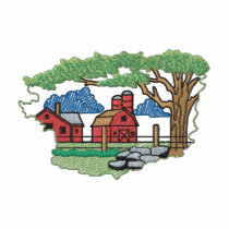 Farmstead Scene embroidered shirts