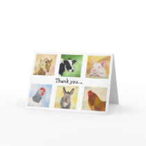 Farmyard Animals Thank You card
