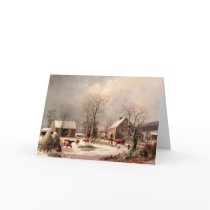Farmyard in Winter Card