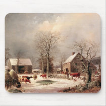 Farmyard in Winter Mouse Pad