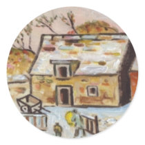FARMYARD IN WINTER stickers by sword42 FARMYARD IN WINTER stickers
