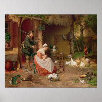 Farmyard Scene, 19th century Poster