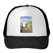 Farnam Street, West from 14th, Omaha, Nebraska Trucker Hats