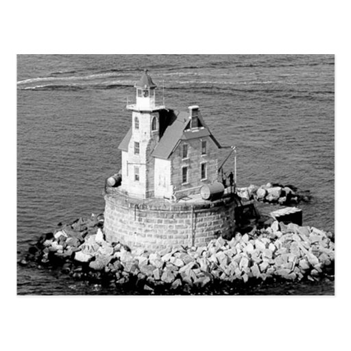 Faro de la roca de la raza tarjetas postales
