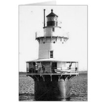 Faro del bajío de la isla del cerdo tarjetón