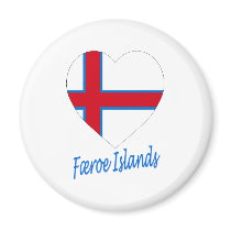 Faroe Islands Flag Heart magnets by Vexillophile Faroe Islands Flag Heart magnets