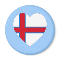 Faroe Islands Flag Heart magnets by Vexillophile Faroe Islands Flag Heart magnets