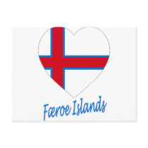 Faroe Islands Flag Heart postcards by Vexillophile Faroe Islands Flag Heart postcards