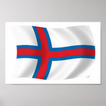 Faroe Islands Flag Poster Print