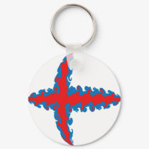 Faroe Islands Gnarly Flag keychains by Flagnostic Faroe Islands Gnarly Flag keychains