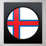 Faroe Islands quality Flag Circle posters
