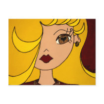 Farrah goes shopping post card