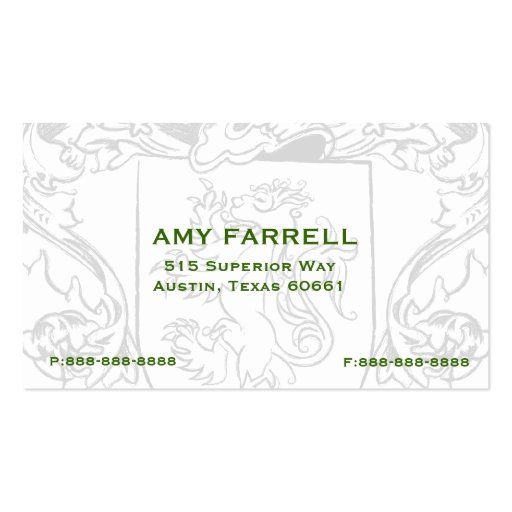 Farrell Family Crest Business Cards (back side)