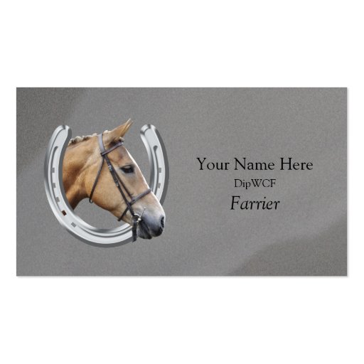 Farrier business card (front side)