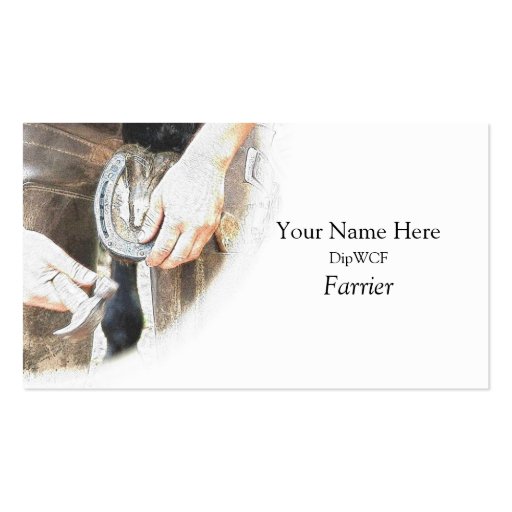 Farrier business card template (front side)