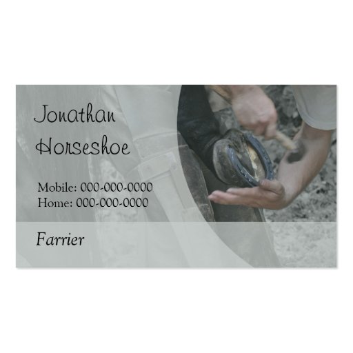 Farrier horseshoeing business card