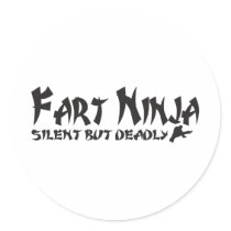 FART NINJA ROUND STICKER