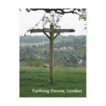 Farthing Downs Signpost, London postcards