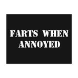 Farts When Annoyed Postcard