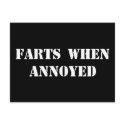 Farts When Annoyed postcards