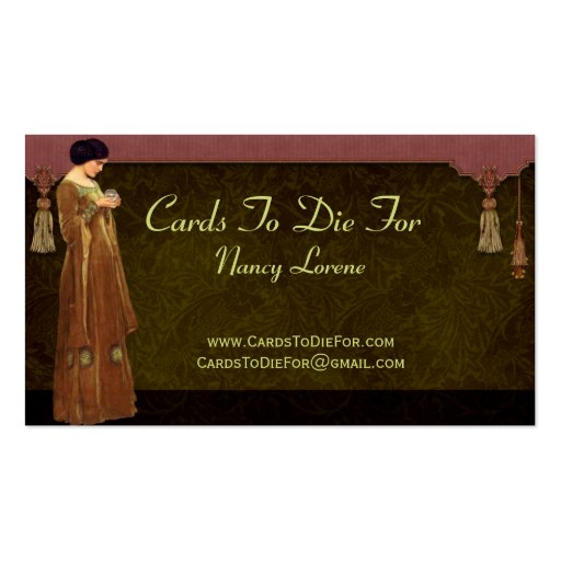 Fascination in Green, Gold & Rose Business Cards