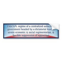 Fascism Definition Bumper Sticker