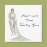 Fashion 1924 Wedding Gown Refrigerator Magnet