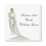 Fashion 1924 Wedding Gown Refrigerator Magnet