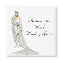 Fashion 1924 Wedding Gown magnets by tnmpastperfect Fashion 1924 Wedding Gown magnets