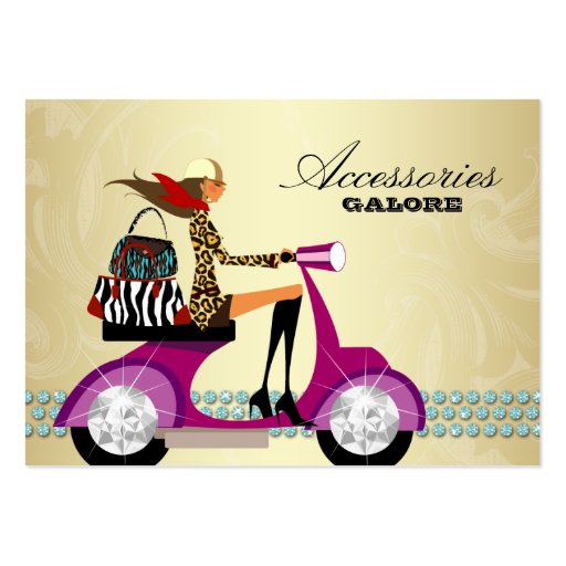 Fashion Accessories Purses Jewelry Blue Gold 2 Business Card