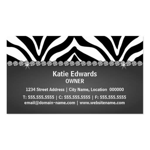 Fashion Accessory & Jewelry Business Cards (back side)
