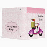 Fashion Binder Portfolio Scooter Woman Pink