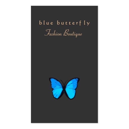 Fashion Boutique Business Card -  Blue Butterfly (front side)