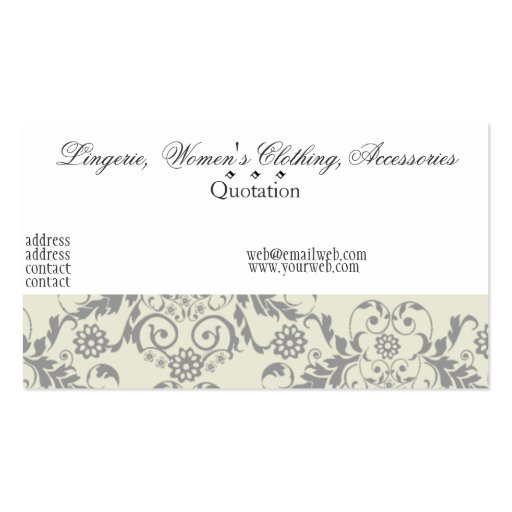Fashion Boutique Consultant Business Card (back side)