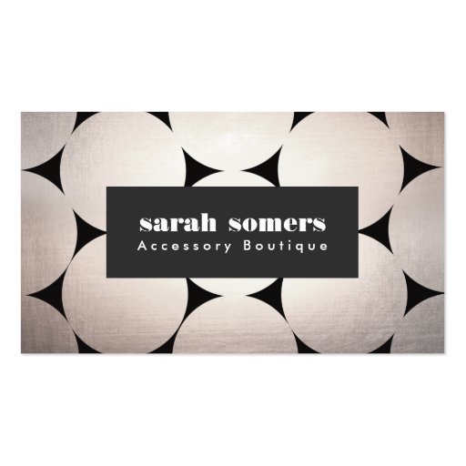Fashion Boutique Modern Chic Silver Black Business Cards (front side)