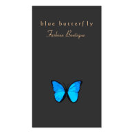 Fashion Boutique Turquoise Blue Butterfly Business Card Template