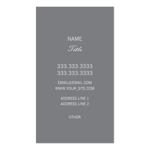 Fashion Business Card (back side)