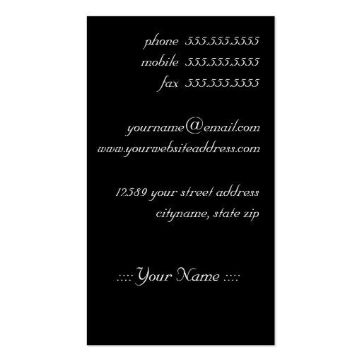 Fashion Business Card (back side)