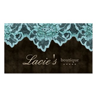Fashion Business Card Lace Blue Brown Leather 3 profilecard