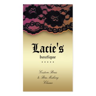 Fashion Business Card Lace Gold Pink Orange V profilecard