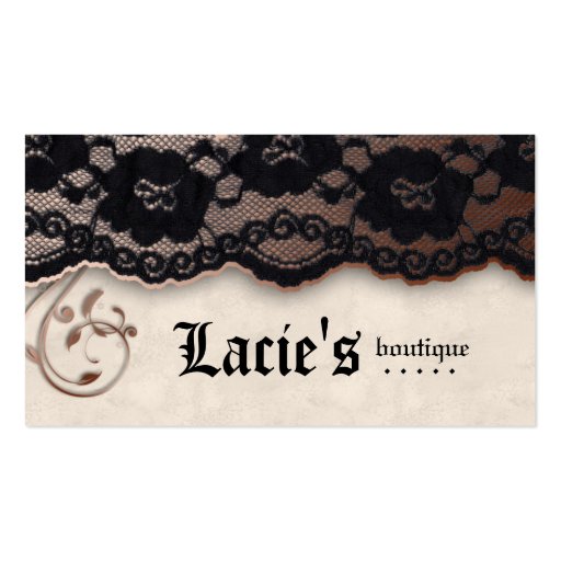 Fashion Business Card Lace Ivory Brown Black