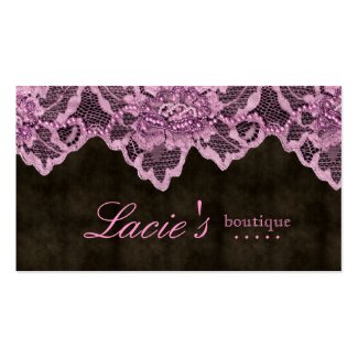 Fashion Business Card Lace Pink Brown Leather profilecard