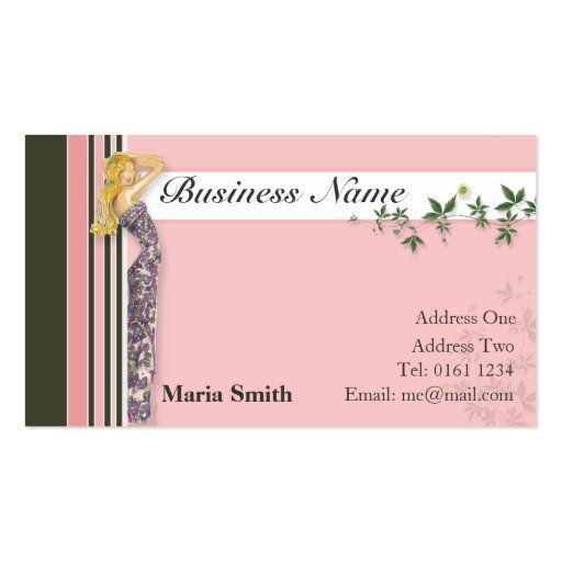 Fashion Business Card [pink/brown] - Customized (front side)