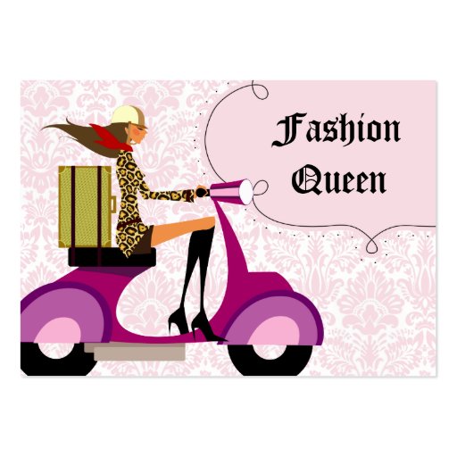 Fashion Business Card Scooter Woman Pink