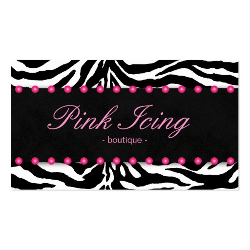 Fashion Business Card Zebra Pink Dots (front side)