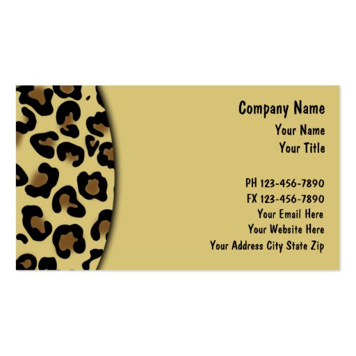 Fashion Business Cards (front side)