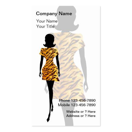 Fashion Business Cards (front side)