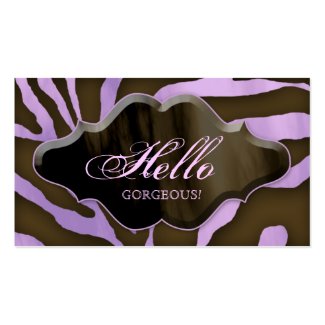 Fashion Business Cards Animal Zebra Purple profilecard