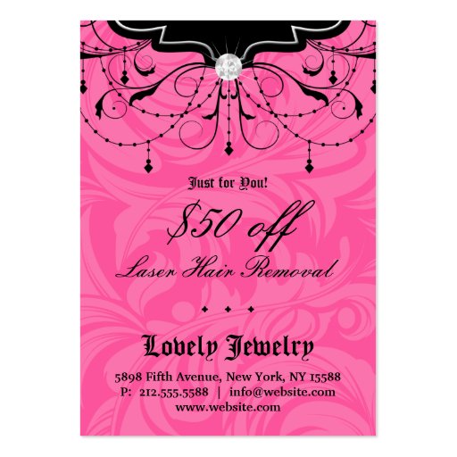 Fashion Chandelier Leaf Jewelry Gift Card Business Card (back side)