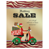 Fashion Christmas Sale Flyer Scooter Woman Blonde